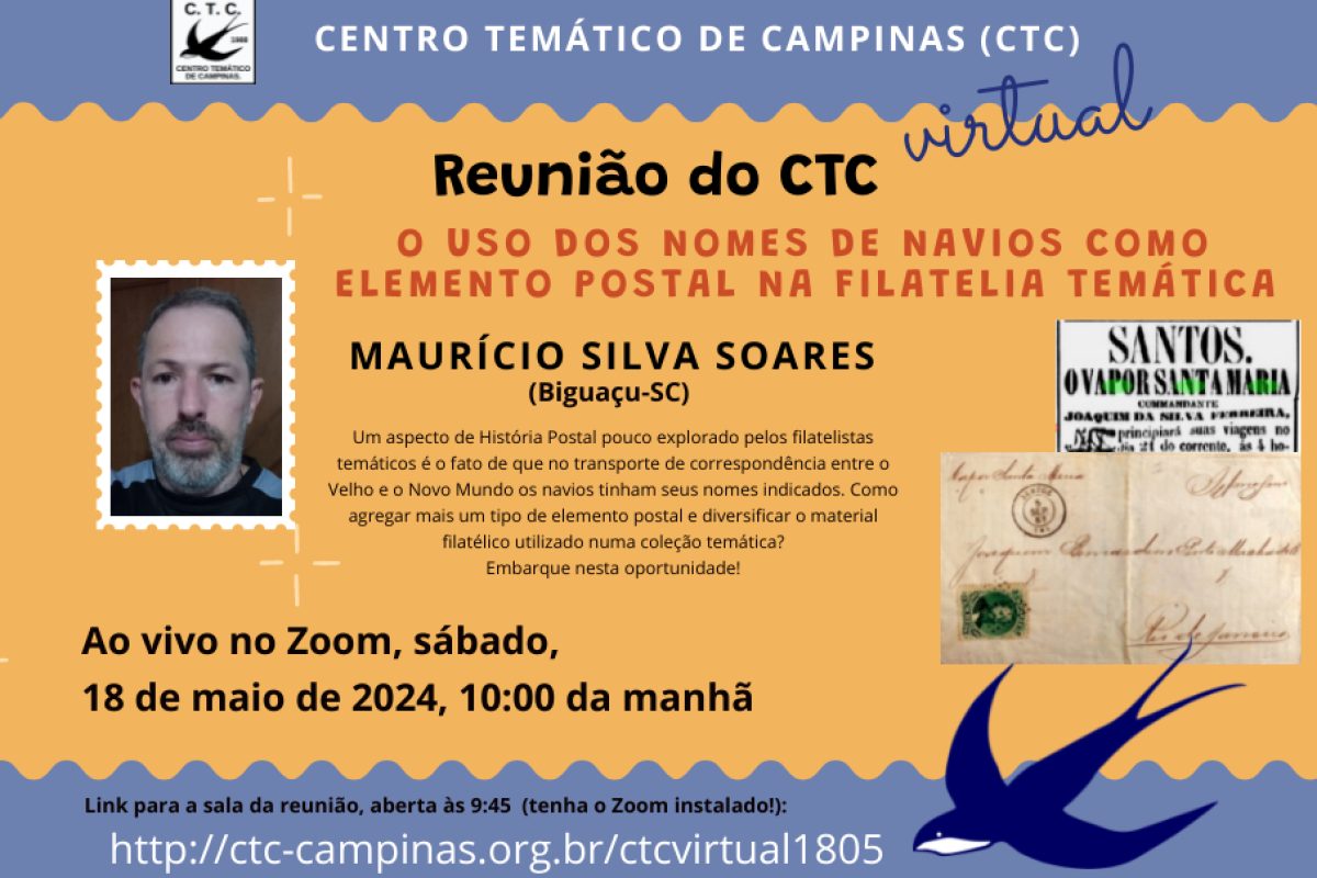 Convite - Reunião Virtual do CTC - 18-05-2024 - Maurício Soares - Nomes de Navios